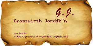 Groszwirth Jordán névjegykártya